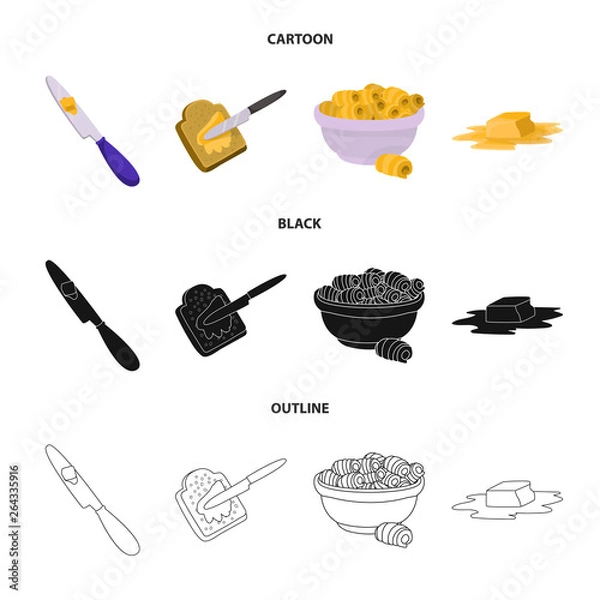 Fototapeta Vector illustration of creamy and product icon. Collection of creamy and farm vector icon for stock.