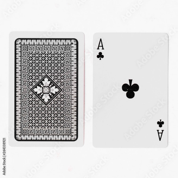 Fototapeta Playing cards, Ace suite with back on white background