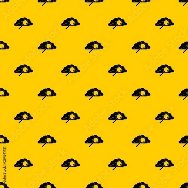 Fototapeta Cloud with magnifying glass pattern seamless vector repeat geometric yellow for any design