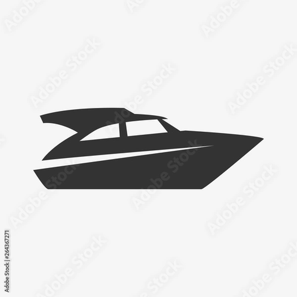 Fototapeta boat silhouette, vector icon.