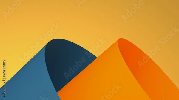 Fototapeta Minimalist abstract background, primitive geometrical figures, pastel colors, 3D render.