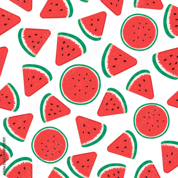 Fototapeta Watermelon Seamless pattern surface design. Vector illustration isolated on white