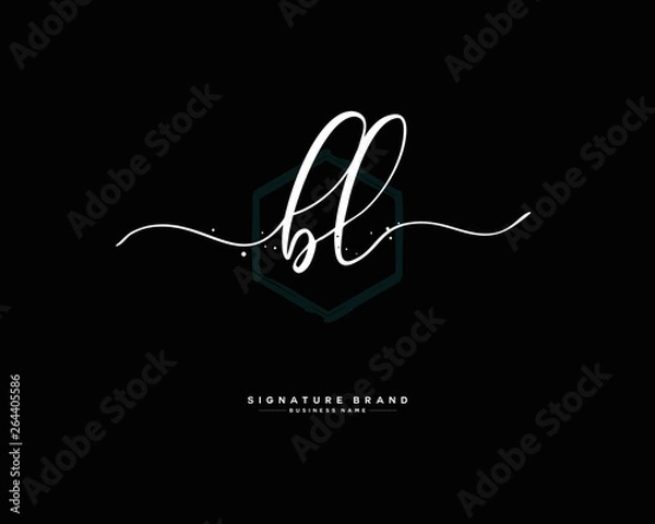 Obraz B L BL initial logo handwriting  template vector