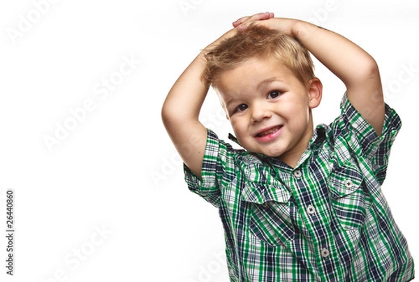 Fototapeta Cute little boy smiling for the viewer