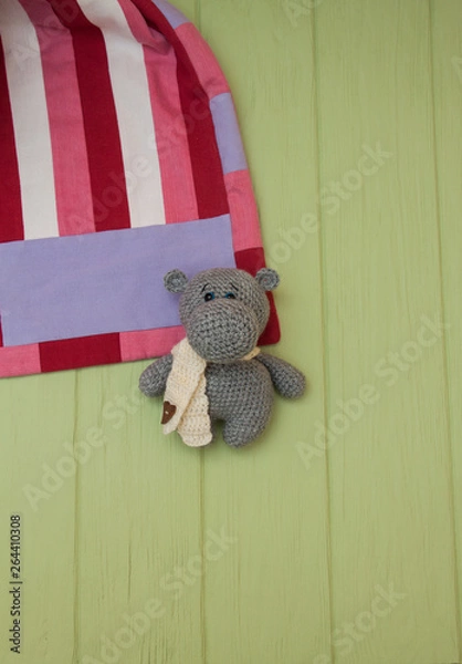 Obraz Gray Little Crocheted Hippo