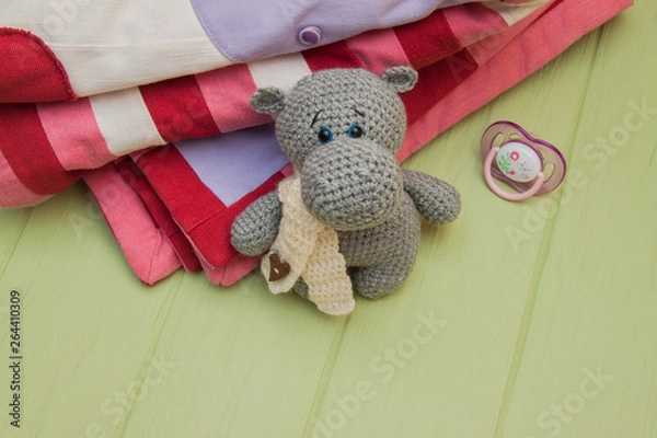 Obraz Gray Little Crocheted Hippo