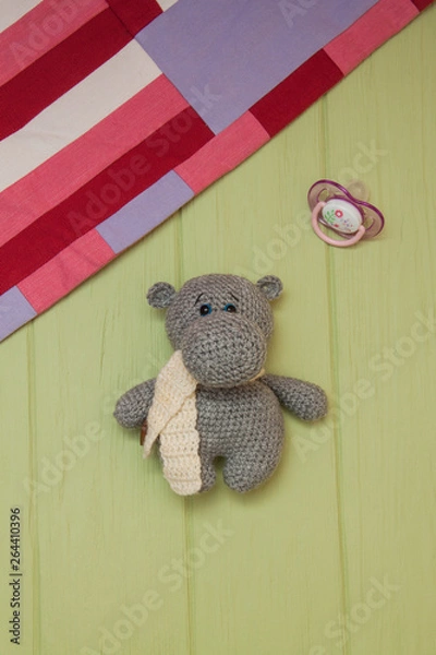 Obraz Gray Little Crocheted Hippo