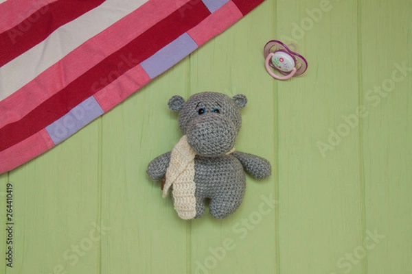 Obraz Gray Little Crocheted Hippo