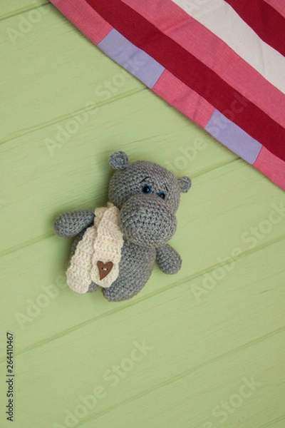Obraz Gray Little Crocheted Hippo