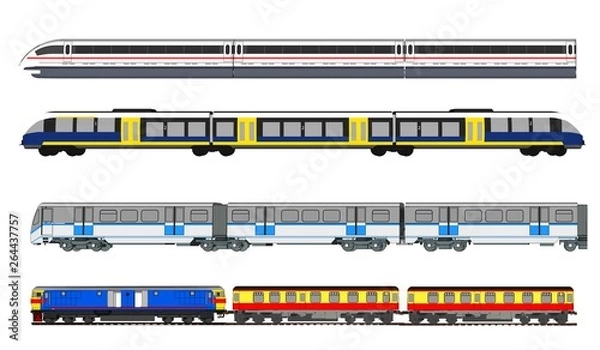 Fototapeta Vector series of high-speed trains