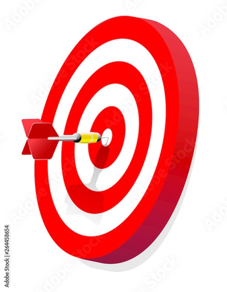 Fototapeta vector dartboard with dart