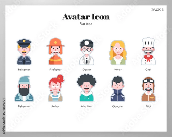 Obraz Avatar icon flat pack