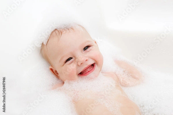 Obraz Joyful infant in bath