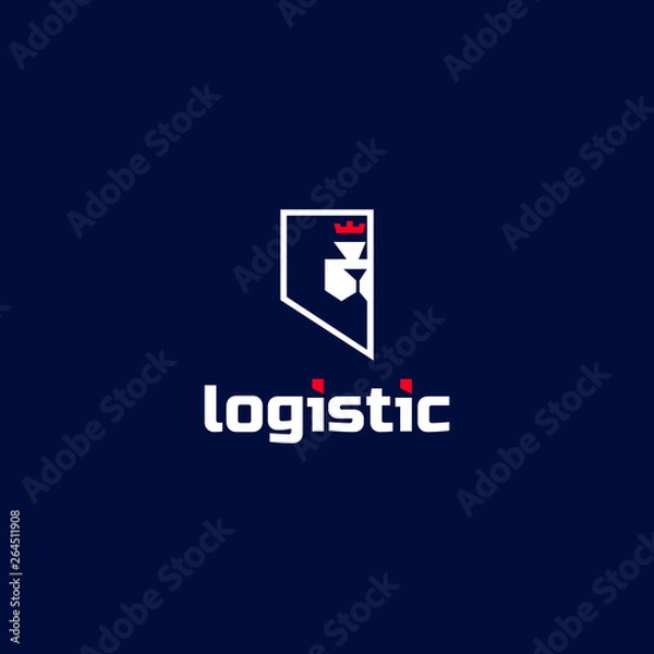 Fototapeta Transport logistic logo for courier delivery or transportation and shipping service. Vector 