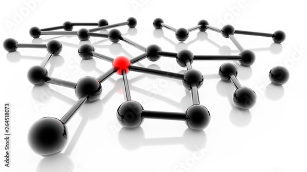 Fototapeta network idea social relatioships media communication - 3d rendering