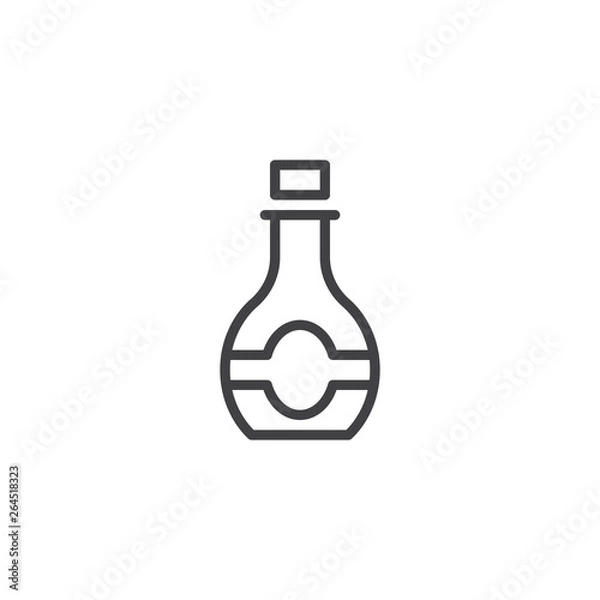 Fototapeta Syrup bottle line icon. linear style sign for mobile concept and web design. Sweet syrup plastic bottle outline vector icon. Symbol, logo illustration. Pixel perfect vector graphics