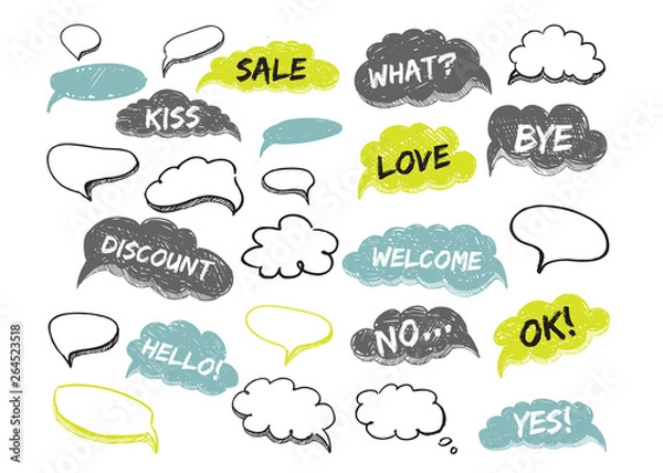 Fototapeta Vector speech bubbles background set  