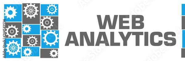 Fototapeta Web Analytics Blue Grey Gears Left Grid 