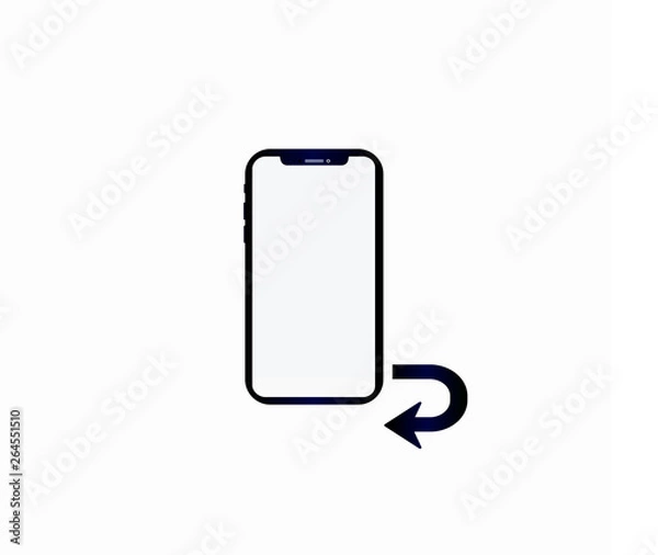 Fototapeta Smartphone icon and back arrow, home button. Vector icon for website - techology