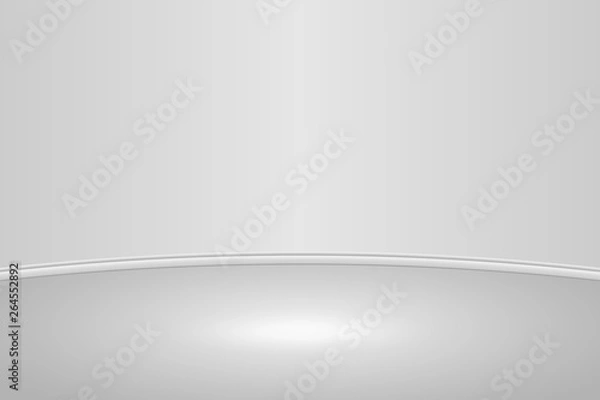 Fototapeta Empty white round studio room