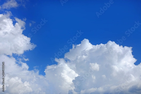 Obraz Blue sky with white cloud background.