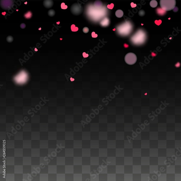 Fototapeta Hearts Confetti Falling Background. St. Valentine's Day pattern. Romantic Scattered Hearts Design Element. Love. Sweet Moment. Gift. Cute Element of Design for Sales or Celebration.