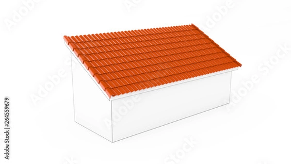 Obraz 3d roof type on the white background. 3d rendering