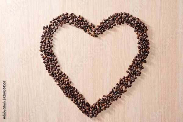 Fototapeta Heart shape with coffee beans
