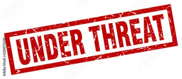 Obraz square grunge red under threat stamp