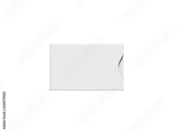 Obraz White blank sleeve for debit card, credit card and gift card, mock up template on isolated white background, 3d illustration