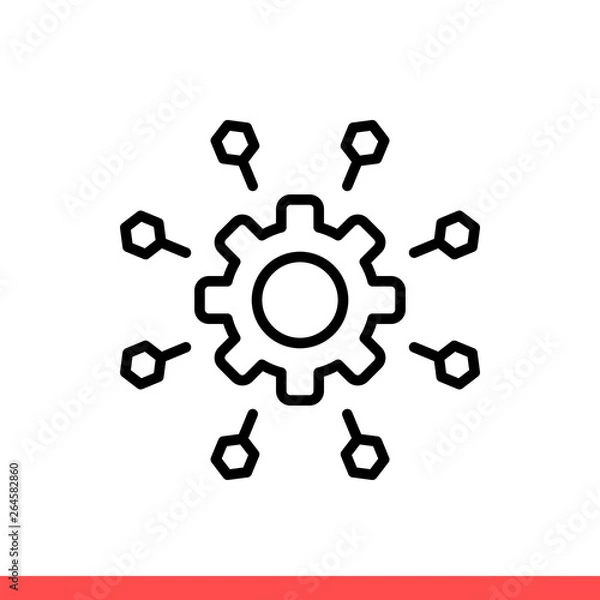 Obraz Microservice vector icon, micro chip symbol. Simple, flat design on white background