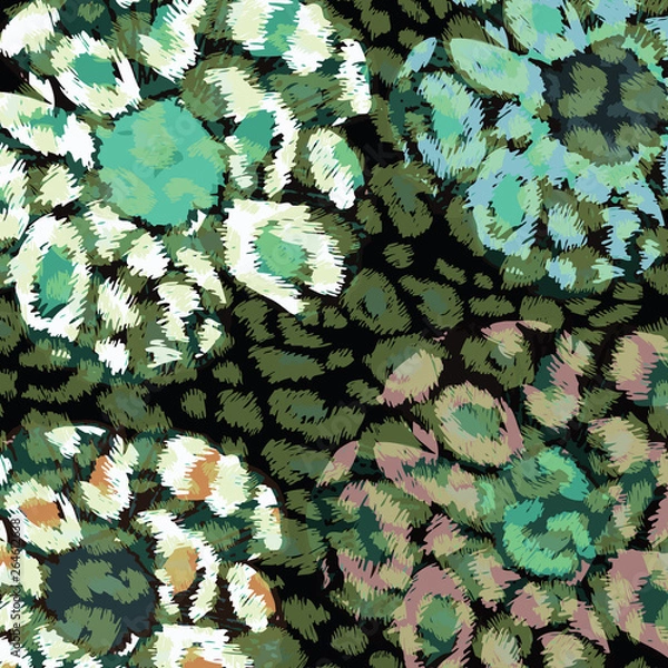 Fototapeta Leopard pattern, jaguar pattern, animal fur