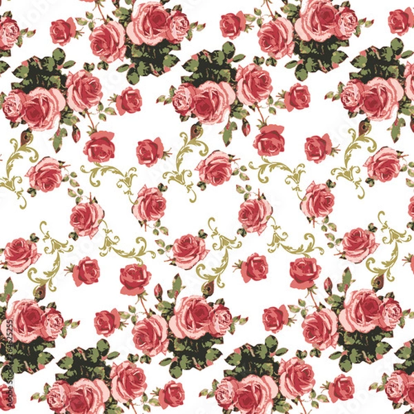 Fototapeta Feather Pattern, illustrations, background with feathers of bird. 
