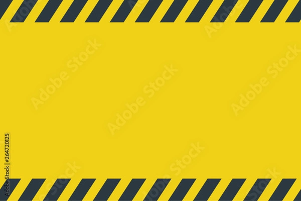 Fototapeta Black Stripped Rectangle. Blank Warning Sign