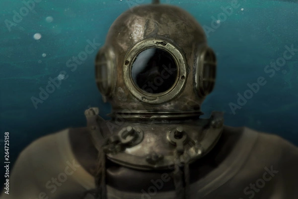 Obraz historical deep-sea diver composition