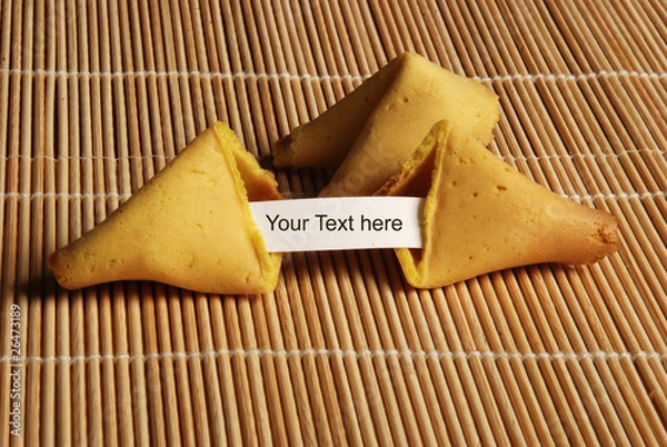 Obraz asiatic fortune cookie on bamboo mat
