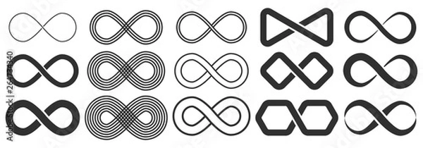 Obraz Symbol nieskończoności. Symbol powtarzalności i nieograniczonej cykliczności.