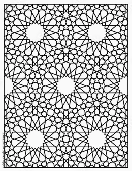 Obraz Template for laser cutting. Decorative panel with oriental geometric pattern.