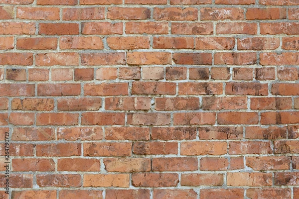 Obraz Old red brick wall background texture