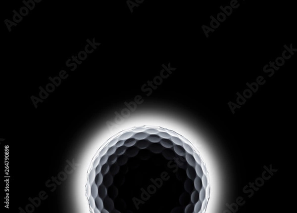 Fototapeta single golf ball with eclipse like effect
