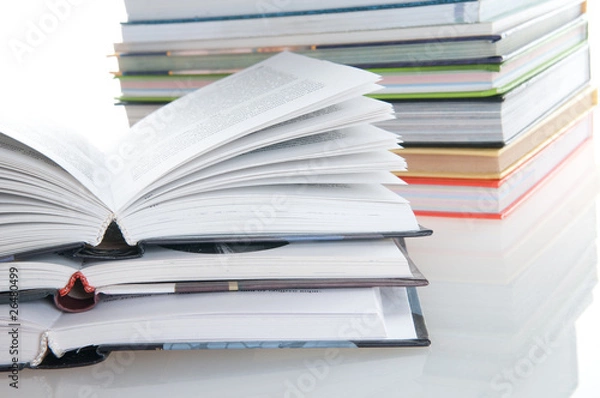 Obraz Pile of books. Isolation on the white