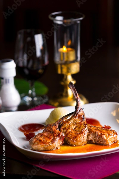 Obraz lamb steak dinner