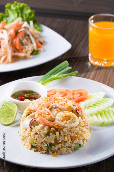 Obraz fried rice with shrimp