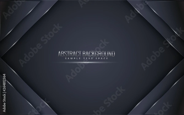 Fototapeta Black premium background with luxury dark.  luxury silver platinum lines vector. Rich background for poster premium triangles design - Vector