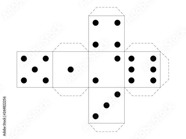 Obraz Dado da gioco perto da stampare e montare