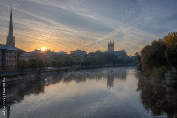 Fototapeta Wschód słońca nad Worcester UK