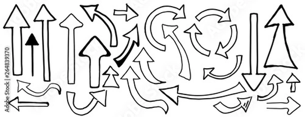 Fototapeta handgezeichnete pointer pfeile für animationen und präsentationen