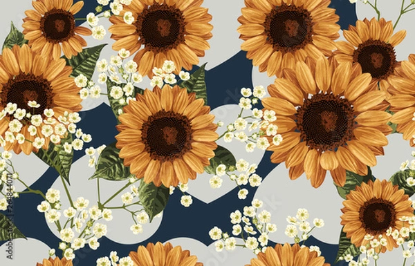 Fototapeta Vintage Beautiful and trendy Seamless Pattern design in super high resolution. Pattern Decoration Texture. Vintage Style Design for Fabric Print, Wallpaper Background.