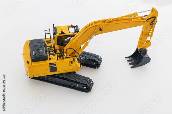 Fototapeta Excavator loader on a white background,Top view