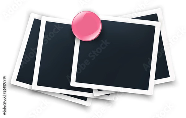 Fototapeta Retro photo frame vector realistic white border 